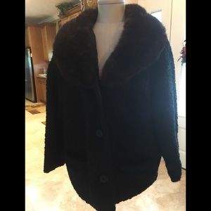 VTG Style By Winter Brand Faux Fur Collar Coat XL
